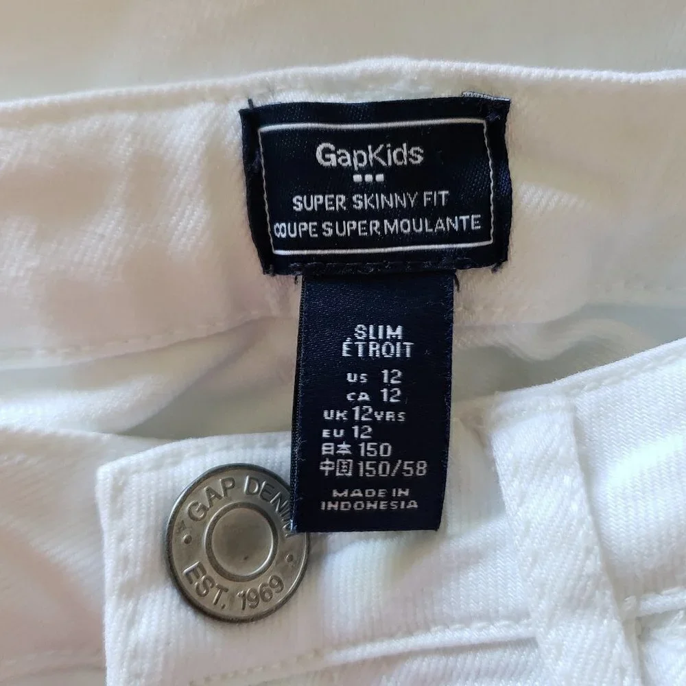 Gap Super Skinny White Jeans - Size 12 Slim